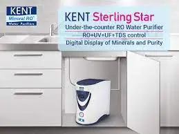 Kent Sterling Star RO purifier installed under a kitchen counter